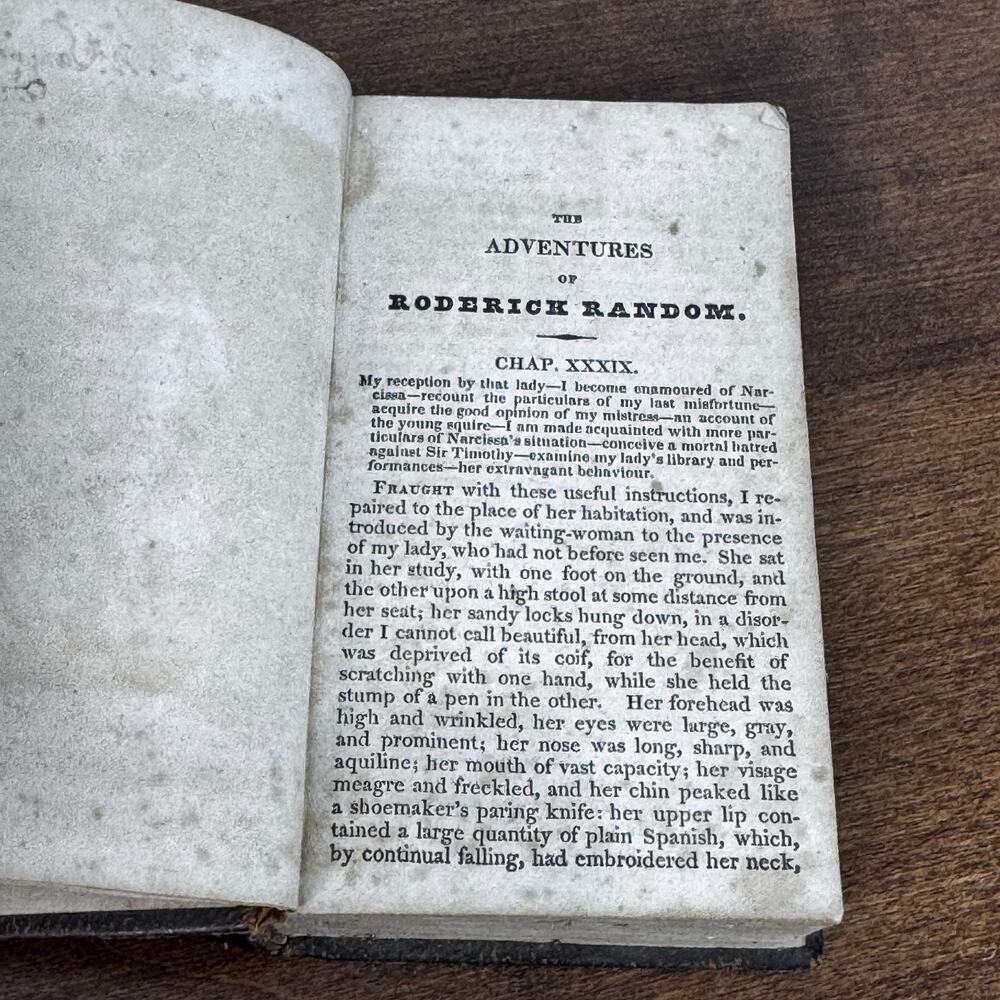 Antique 1827 Roderick Random Tobias Smollett Vol II J Harding Philadelphia - Picture 6 of 9